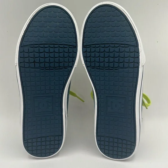 DC W TONIK Shoes - Blue Gray Suede Lime Laces Boys Size 7 - Picture 12 of 13